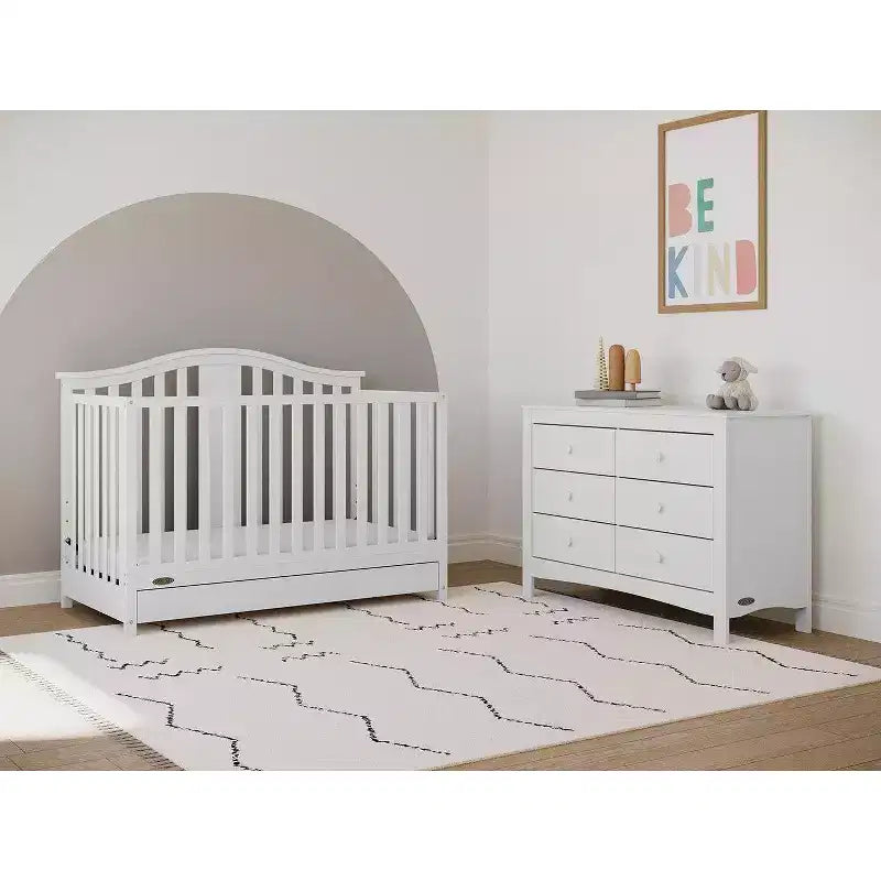 Solano 4-in-1 Convertible Crib with Drawer – Grows with Baby, Nursery Essential