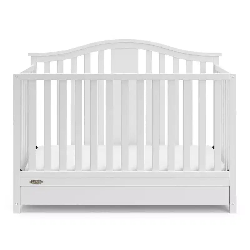 Solano 4-in-1 Convertible Crib with Drawer – Grows with Baby, Nursery Essential