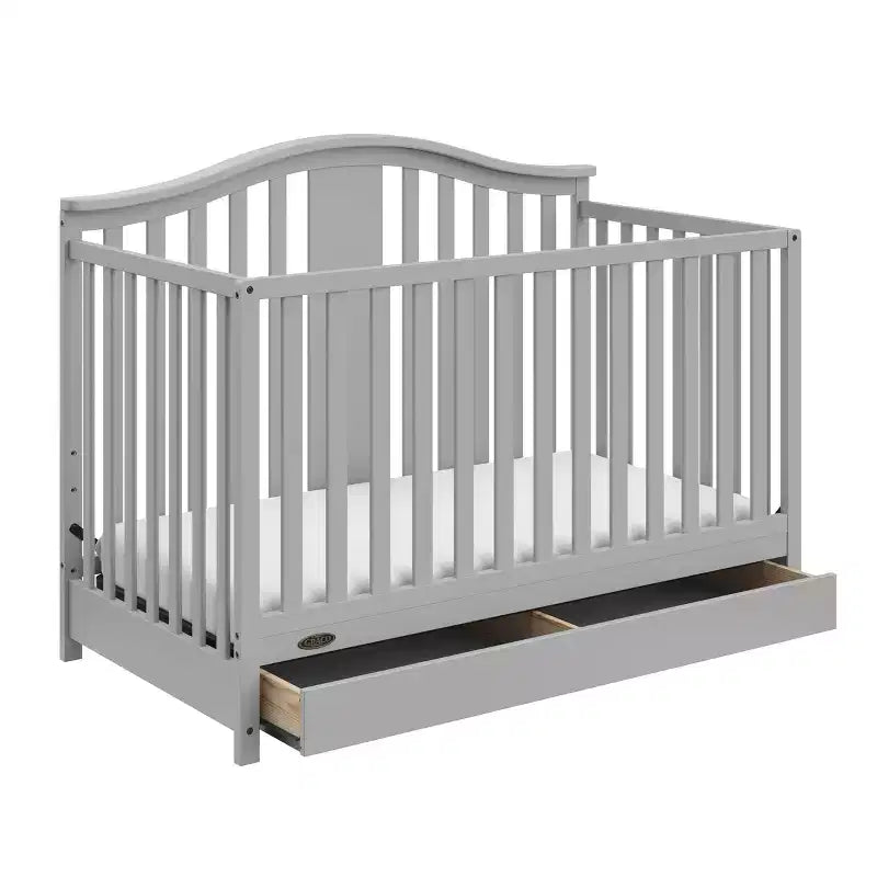 Solano 4-in-1 Convertible Crib with Drawer – Grows with Baby, Nursery Essential