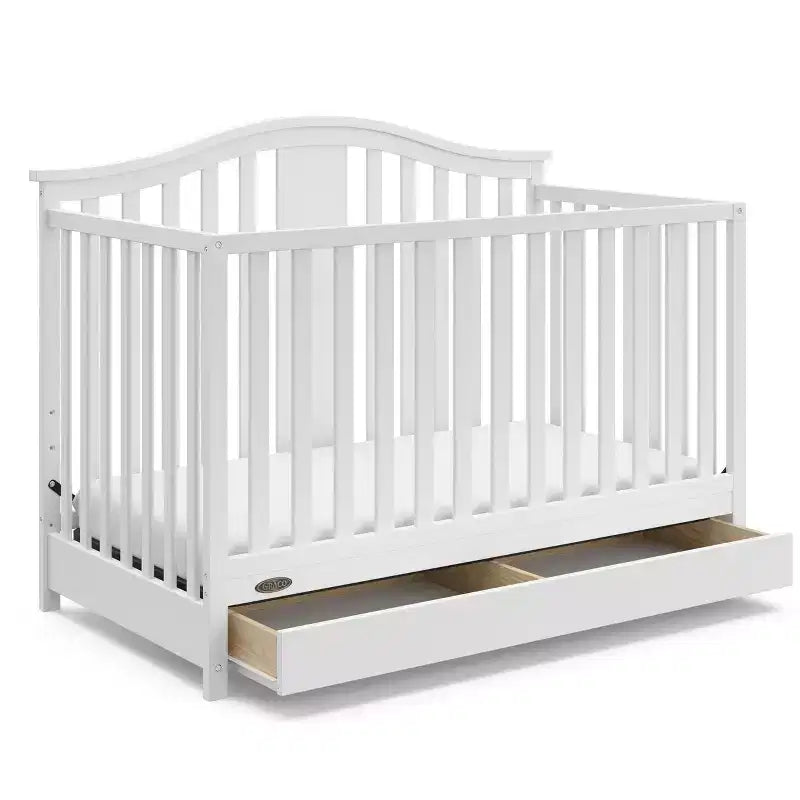 Solano 4-in-1 Convertible Crib with Drawer – Grows with Baby, Nursery Essential
