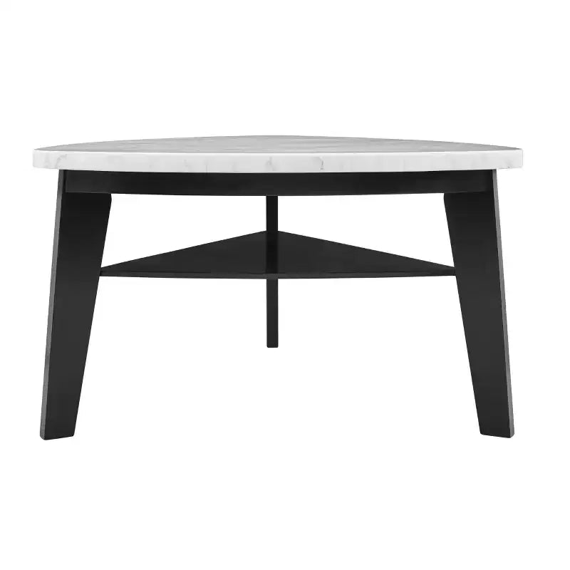 Carrara Marble Top Counter Height Table – White & Black, Modern Dining