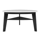 Carrara Marble Top Counter Height Table – White & Black, Modern Dining