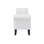 Roll Arm Entryway Accent Bench – Upholstered, Elegant Hallway Seating