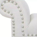 Roll Arm Entryway Accent Bench – Upholstered, Elegant Hallway Seating