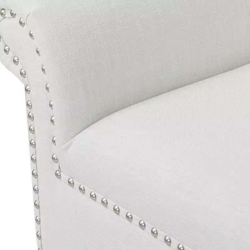 Kathy Roll Arm Entryway Accent Bench – Upholstered, Elegant Hallway Seating