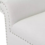 Roll Arm Entryway Accent Bench – Upholstered, Elegant Hallway Seating