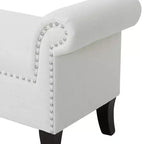 Roll Arm Entryway Accent Bench – Upholstered, Elegant Hallway Seating