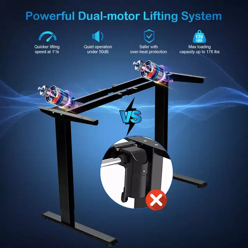 Electric Sit-Stand Desk Frame – Dual-Motor, Height Adjustable, 3 Memory Positions, Touch Control