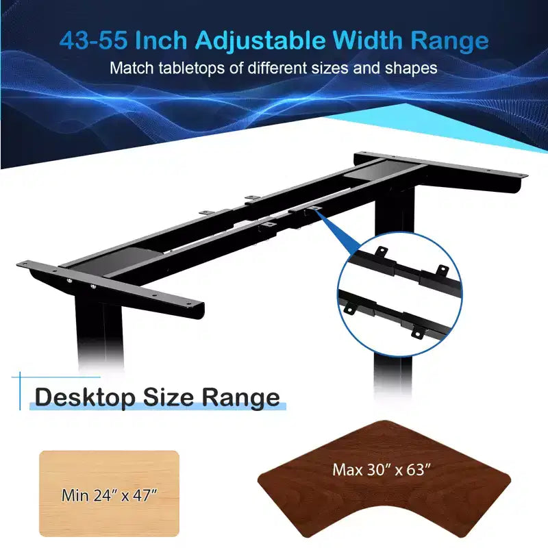 Electric Sit-Stand Desk Frame – Dual-Motor, Height Adjustable, 3 Memory Positions, Touch Control