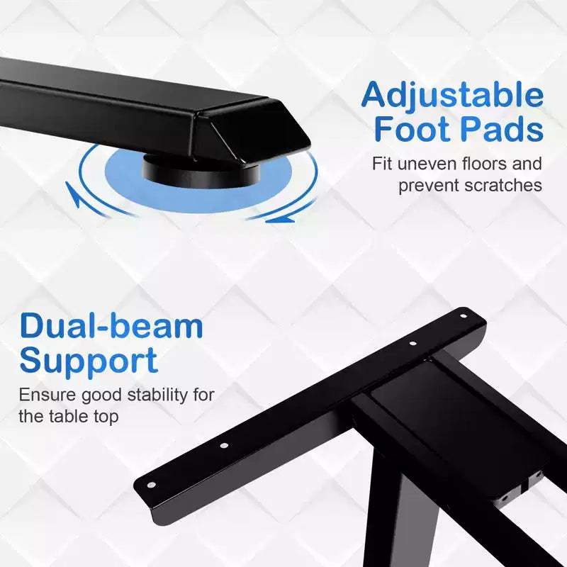 Electric Sit-Stand Desk Frame – Dual-Motor, Height Adjustable, 3 Memory Positions, Touch Control