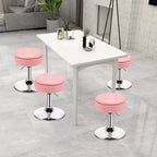 Adjustable Vanity Stool – 360° Swivel, Storage Tray, White/Black/Pink