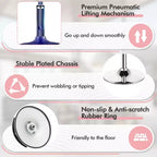 Adjustable Vanity Stool – 360° Swivel, Storage Tray, White/Black/Pink