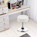 Adjustable Vanity Stool – 360° Swivel, Storage Tray, White/Black/Pink