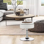 Adjustable Vanity Stool – 360° Swivel, Storage Tray, White/Black/Pink