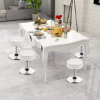 Adjustable Vanity Stool – 360° Swivel, Storage Tray, White/Black/Pink
