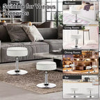 Adjustable Vanity Stool – 360° Swivel, Storage Tray, White/Black/Pink
