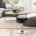Adjustable Vanity Stool – 360° Swivel, Storage Tray, White/Black/Pink