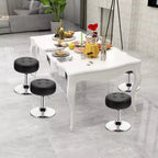 Adjustable Vanity Stool – 360° Swivel, Storage Tray, White/Black/Pink