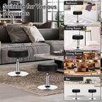 Adjustable Vanity Stool – 360° Swivel, Storage Tray, White/Black/Pink