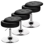 Costway Set of 3 AdjustableVanity Stool 360 Swivel Storage Makeup Chair with Tray White/Black/Pink