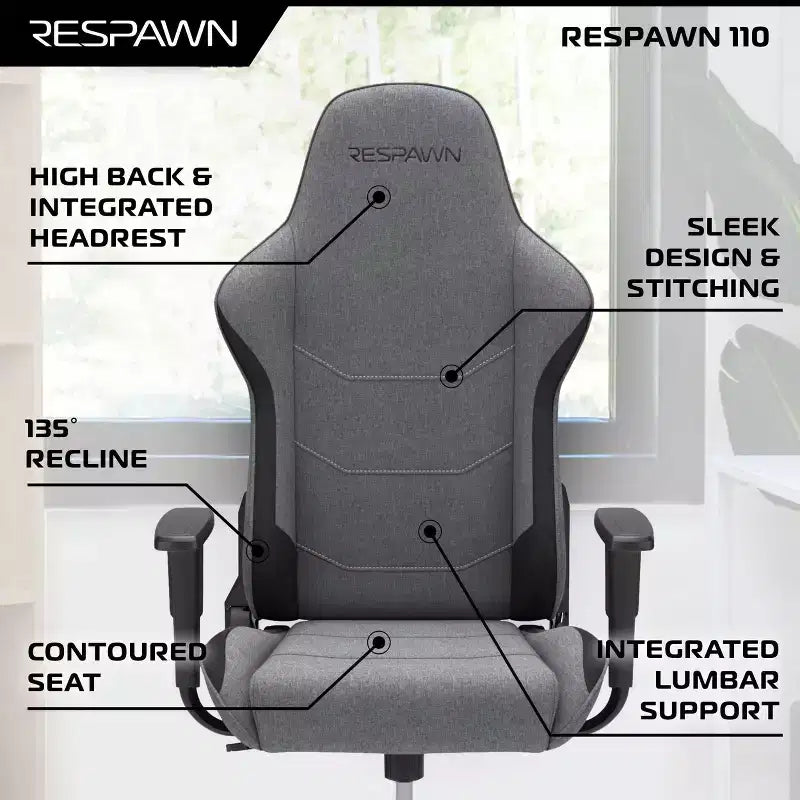 Ergonomic Gaming Chair – Adjustable Lumbar Support, Reclining, Racing Style