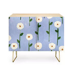 Reves et Histoires Cute Little Flowers Gold Legged Credenza - Deny Designs