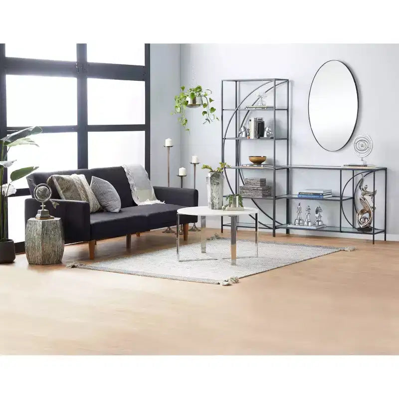 Contemporary Wood Oval Wall Mirror – Natural Finish, Decorative Wall Decor