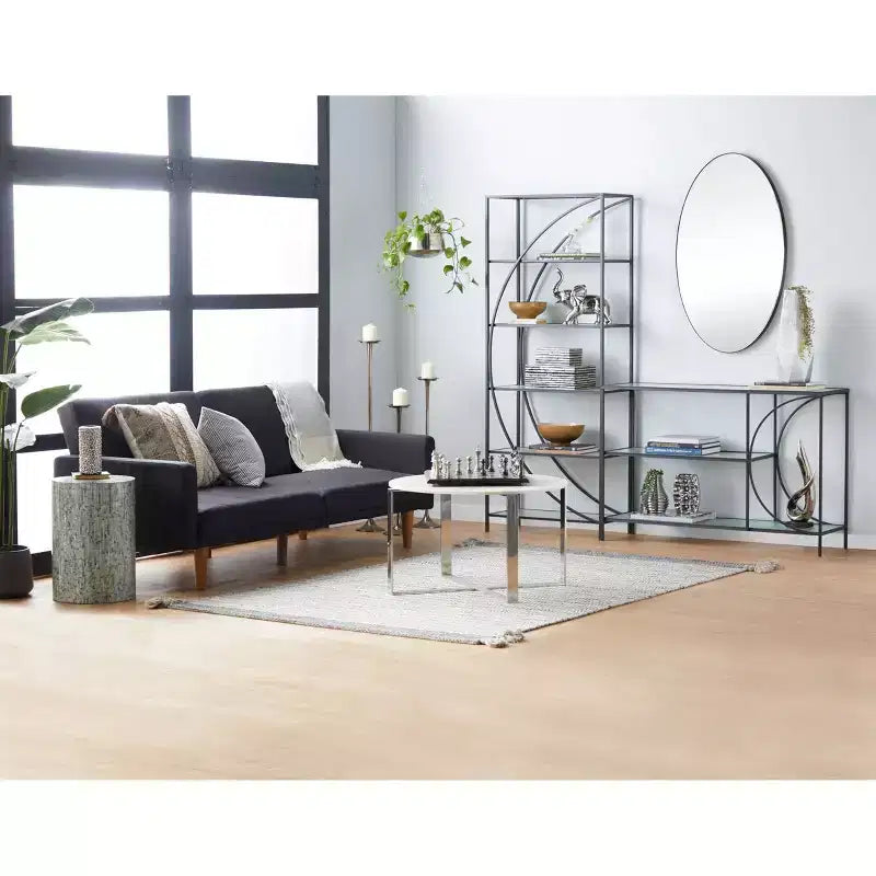 Contemporary Wood Oval Wall Mirror – Natural Finish, Decorative Wall Decor
