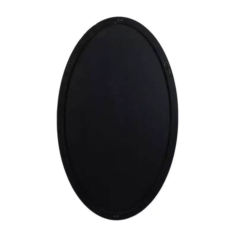 Contemporary Wood Oval Wall Mirror – Natural Finish, Decorative Wall Decor