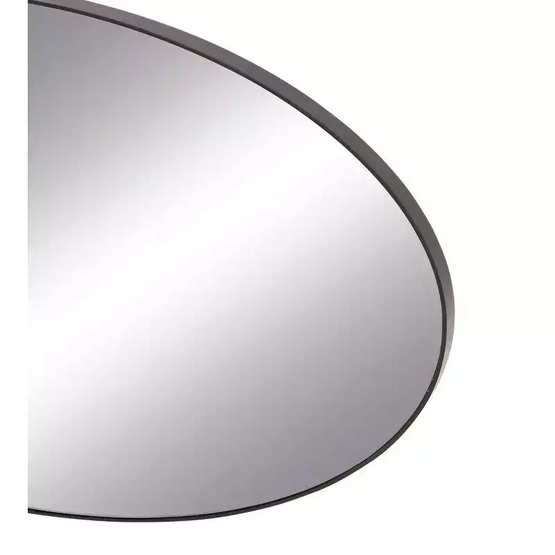 Contemporary Wood Oval Wall Mirror – Natural Finish, Decorative Wall Decor