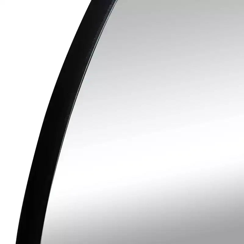 Contemporary Wood Oval Wall Mirror – Natural Finish, Decorative Wall Decor