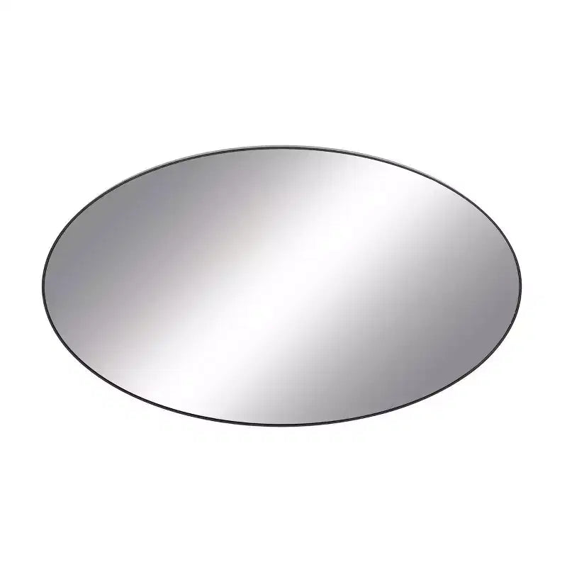 Contemporary Wood Oval Wall Mirror – Natural Finish, Decorative Wall Decor