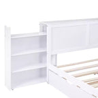 Storage Platform Bed – Pull-Out Shelves, Twin Size Trundle Bed, Modern Design