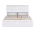 Storage Platform Bed – Pull-Out Shelves, Twin Size Trundle Bed, Modern Design