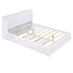 Storage Platform Bed – Pull-Out Shelves, Twin Size Trundle Bed, Modern Design