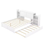 Storage Platform Bed – Pull-Out Shelves, Twin Size Trundle Bed, Modern Design