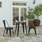 Indoor/Outdoor Round Dining Table – All-Weather Poly Resin Top, Steel Base