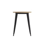 Indoor/Outdoor Round Dining Table – All-Weather Poly Resin Top, Steel Base