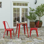 Indoor/Outdoor Round Dining Table – All-Weather Poly Resin Top, Steel Base