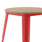 Indoor/Outdoor Round Dining Table – All-Weather Poly Resin Top, Steel Base