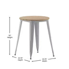 Indoor/Outdoor Round Dining Table – All-Weather Poly Resin Top, Steel Base