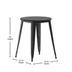 Indoor/Outdoor Round Dining Table – All-Weather Poly Resin Top, Steel Base