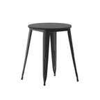 Indoor/Outdoor Round Dining Table – All-Weather Poly Resin Top, Steel Base