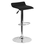 Contemporary Vinyl Adjustable Height Barstool – Wave Seat, Chrome Base