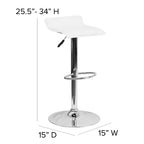 Contemporary Vinyl Adjustable Height Barstool – Wave Seat, Chrome Base