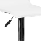 Contemporary Vinyl Adjustable Height Barstool – Wave Seat, Chrome Base