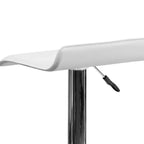 Contemporary Vinyl Adjustable Height Barstool – Wave Seat, Chrome Base