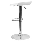 Contemporary Vinyl Adjustable Height Barstool – Wave Seat, Chrome Base