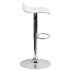 Contemporary Vinyl Adjustable Height Barstool – Wave Seat, Chrome Base