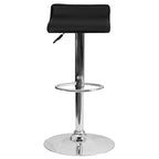 Contemporary Vinyl Adjustable Height Barstool – Wave Seat, Chrome Base